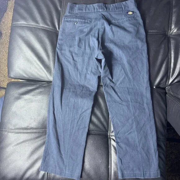 Dickies Men's Chino Pants‎ Straight Flat Front Slash Pocket Classic Blue 34x30 - Picture 2 of 12